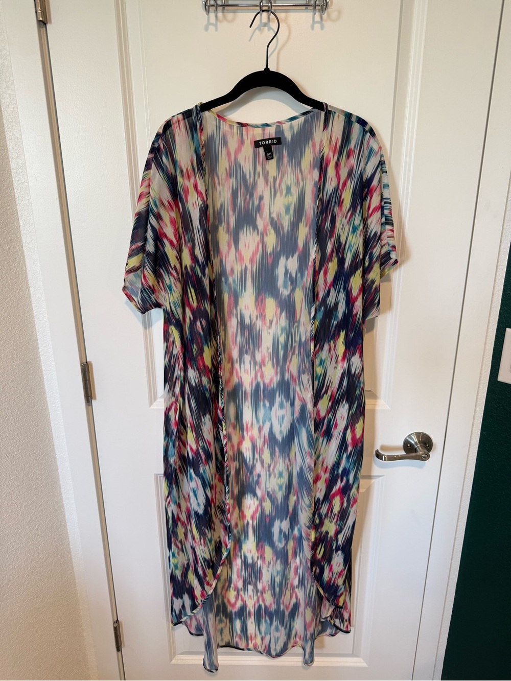 Torrid Multicolor Sheer Duster Kimono - Abstract Print Sz 0/1